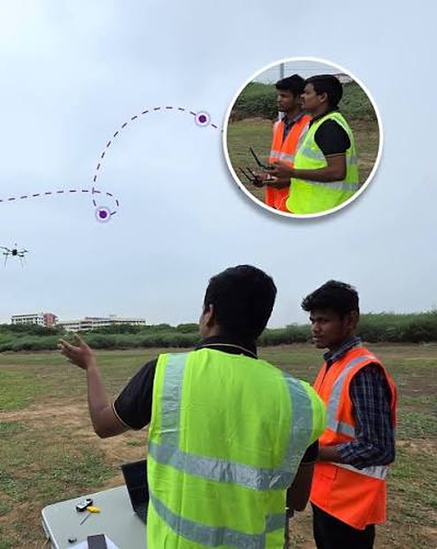 Co-built drone training hall